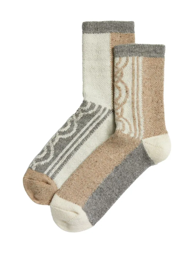 2pk Thermal Ankle High Socks with Wool and SIlk