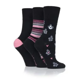 3 Pairs Non Binding Socks for Women in Afternoon Tea