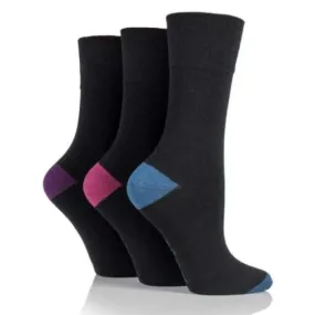 3 Pairs Non Binding Socks for Women in Black