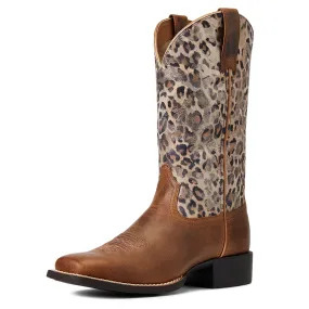 Ariat Womens Round Up WST - Pearl Brown/Metallic Leopard