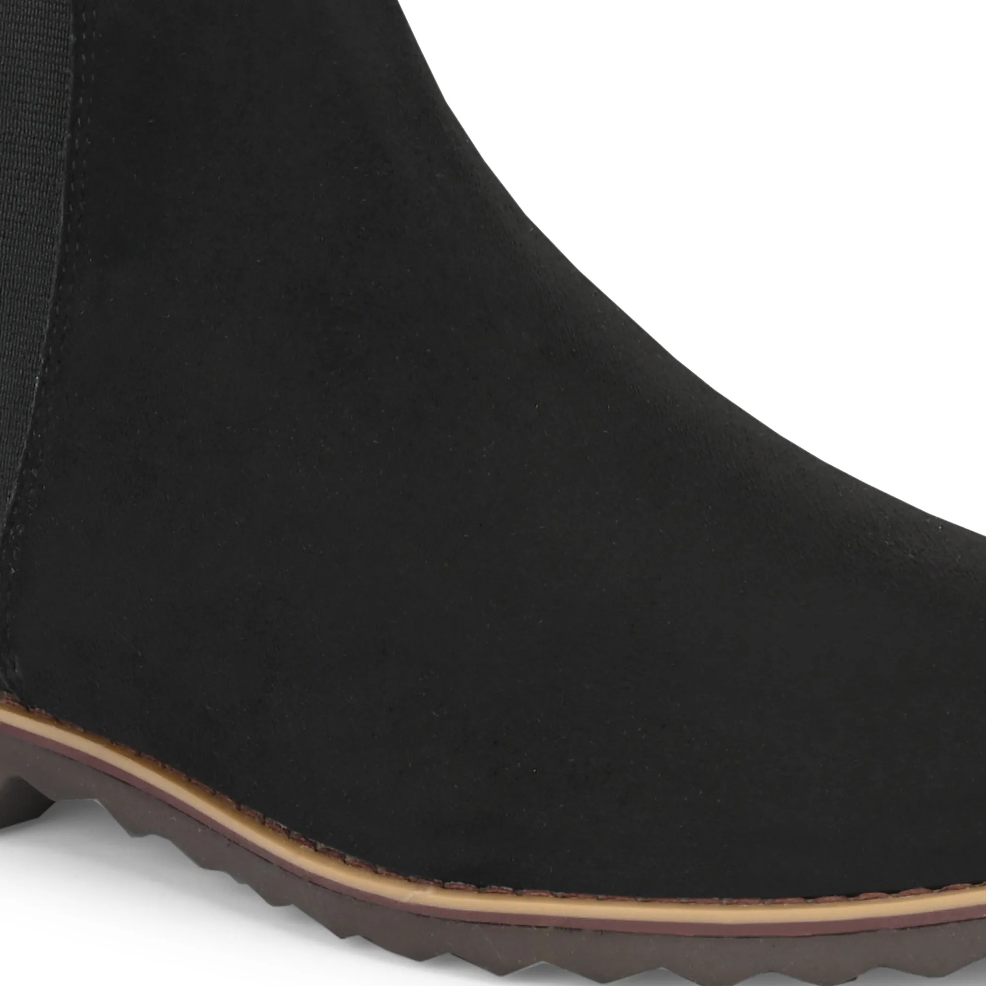 Attitudist Unisex Black Mid Top Round Toe Chelsea Boots