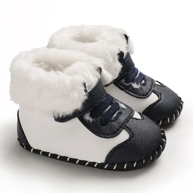 Baby Winter Snow Boots Fluffy Velcro Soft Sole Toddler Shoes