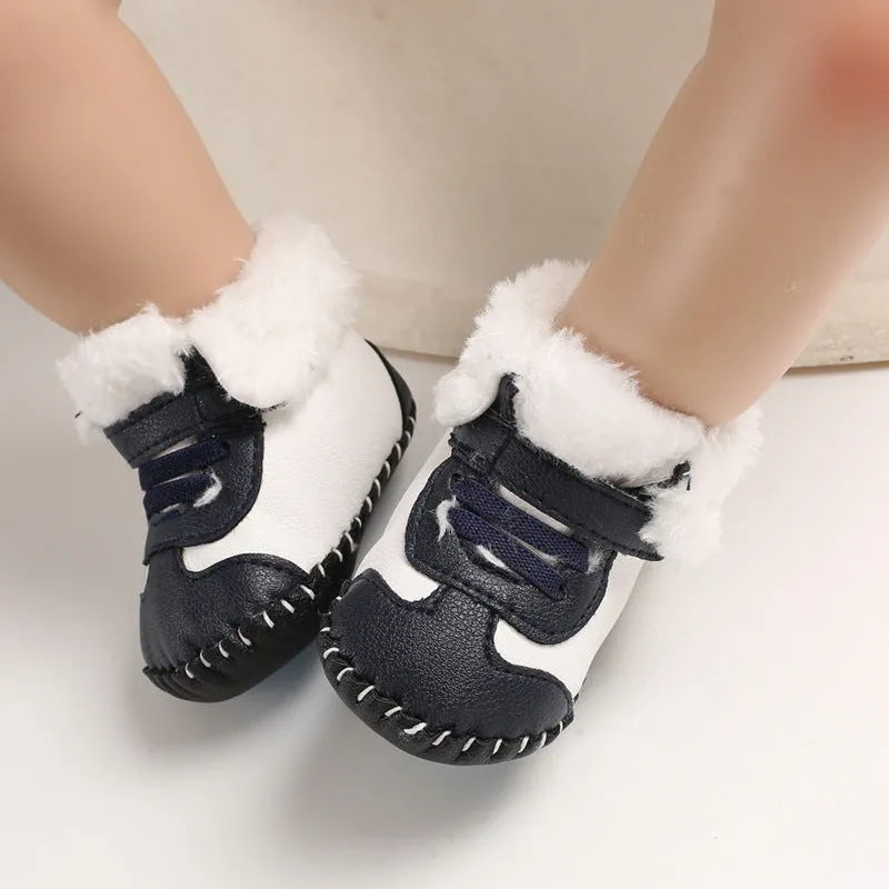 Baby Winter Snow Boots Fluffy Velcro Soft Sole Toddler Shoes