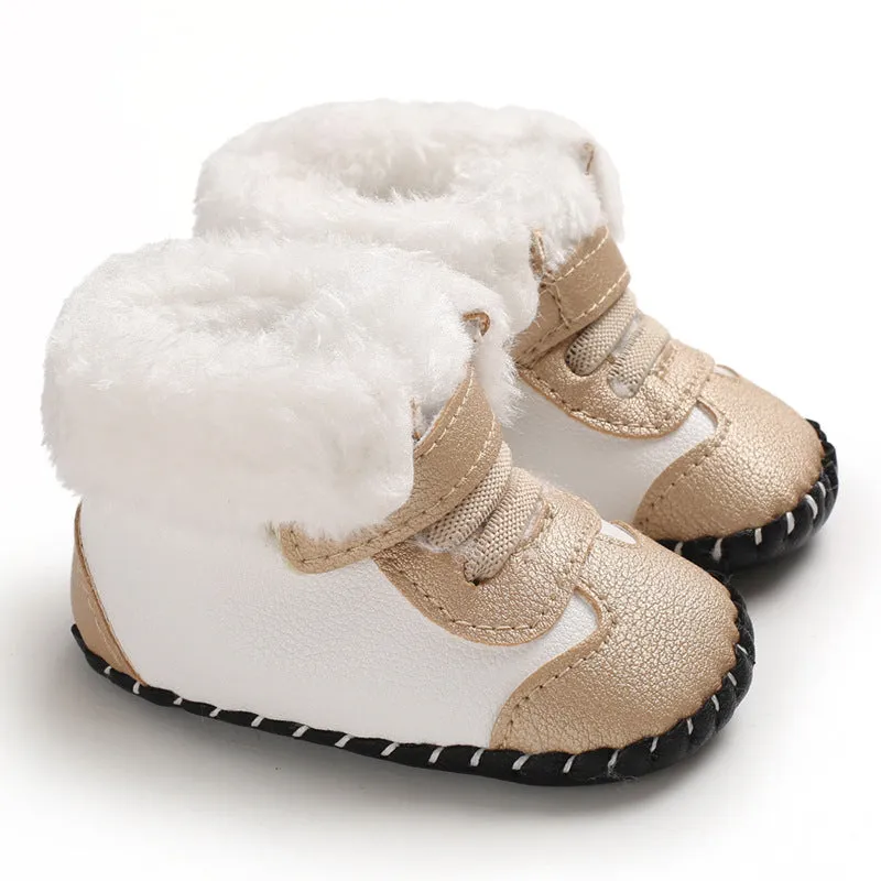 Baby Winter Snow Boots Fluffy Velcro Soft Sole Toddler Shoes