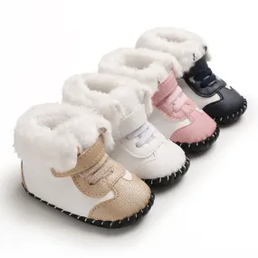 Baby Winter Snow Boots Fluffy Velcro Soft Sole Toddler Shoes