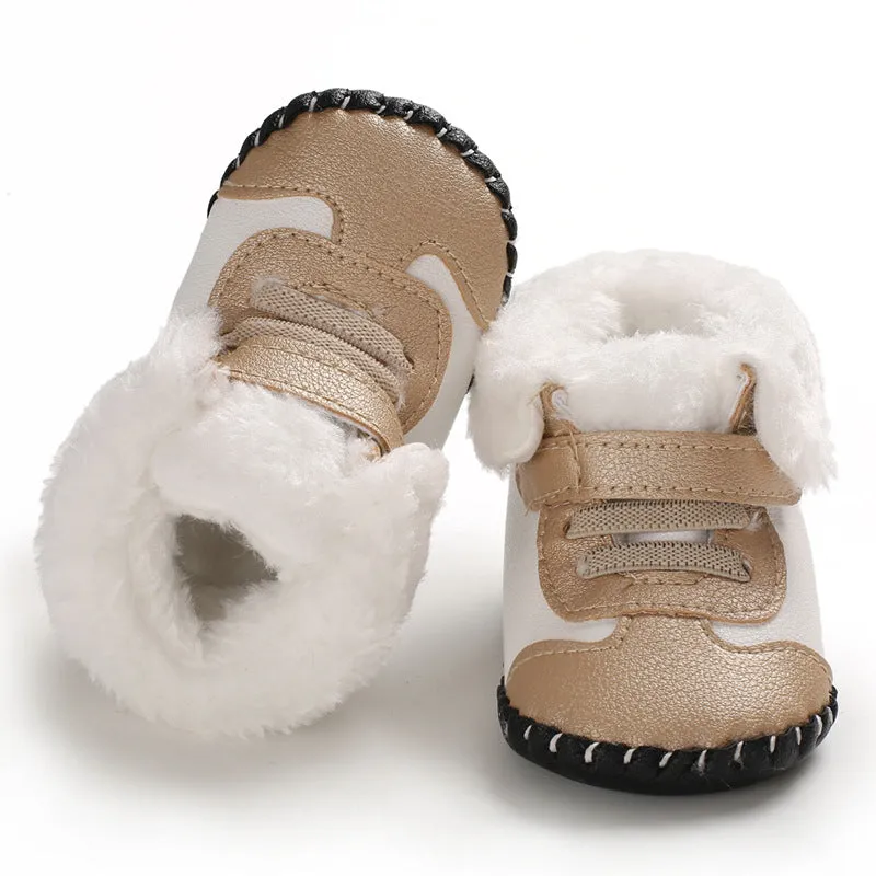 Baby Winter Snow Boots Fluffy Velcro Soft Sole Toddler Shoes