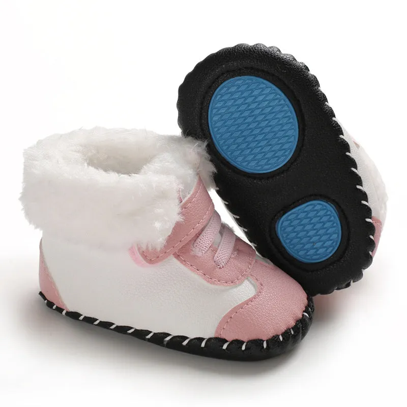 Baby Winter Snow Boots Fluffy Velcro Soft Sole Toddler Shoes