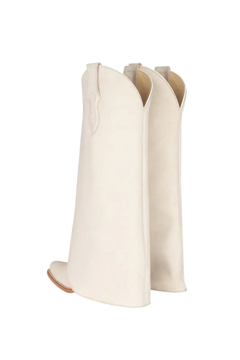 BEIGE NUBUCK BASIC COWBOY BOOTS