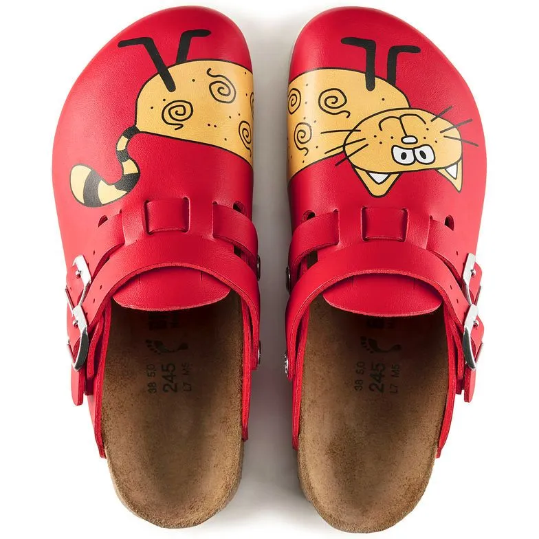 Birkenstock Birkis Kay Birko-Flor Cat Red Supergrip Clogs