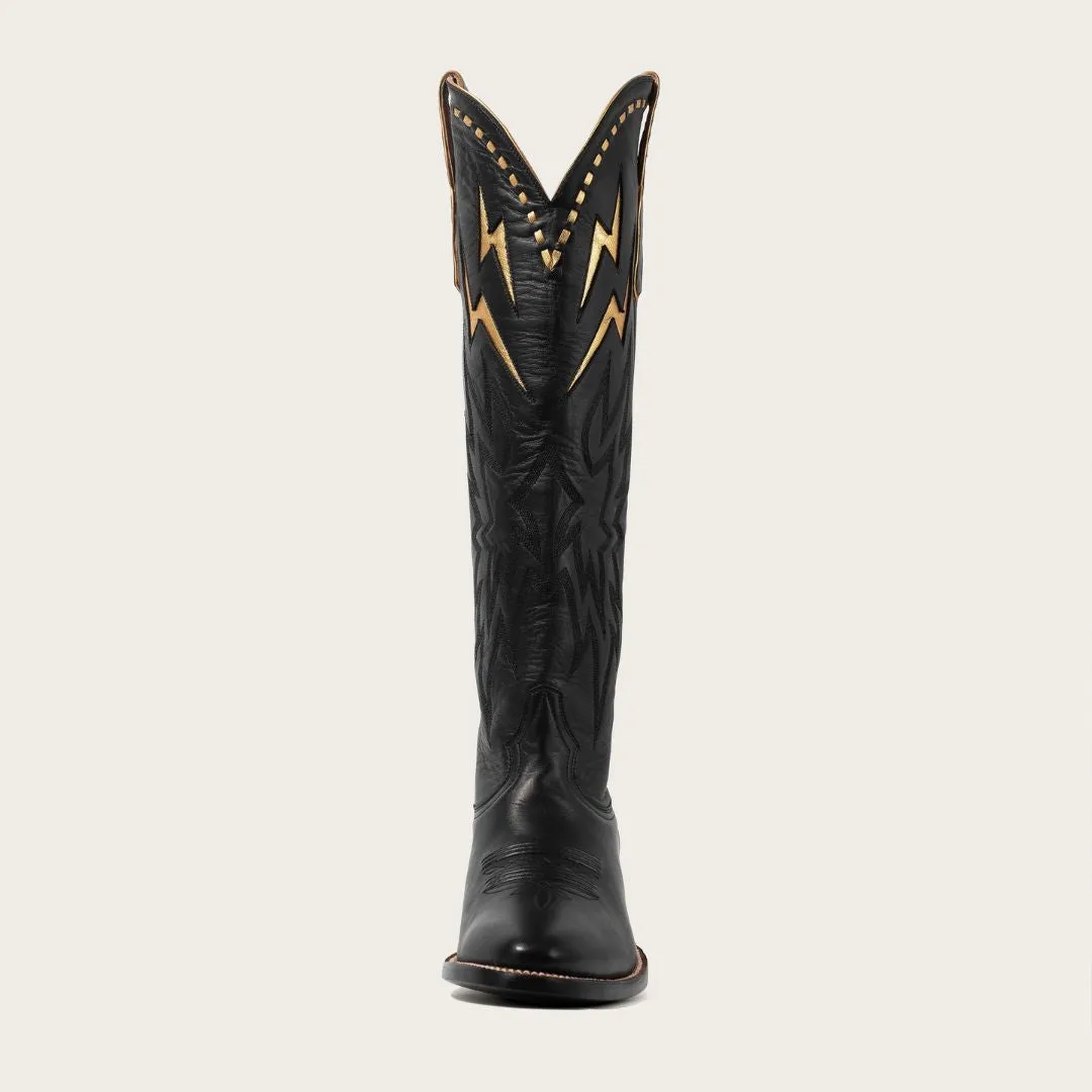 Black & Gold Lightning Boot