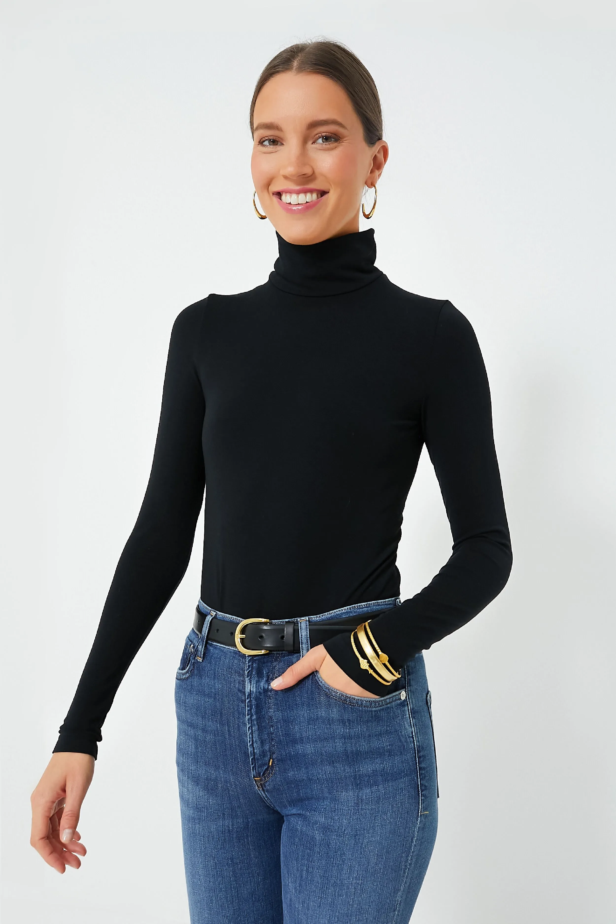 Black Aurora Long Sleeve Turtleneck