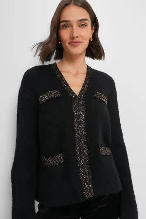 Black Boucle Fallon Cardigan