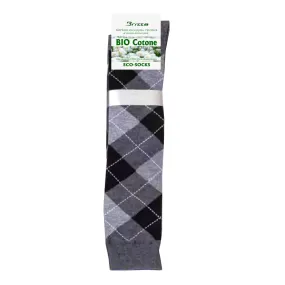 Brizza Men's long socks in organic cotton 0538 black, one size 40-46 