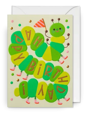 Cheerful Caterpillar Birthday Card