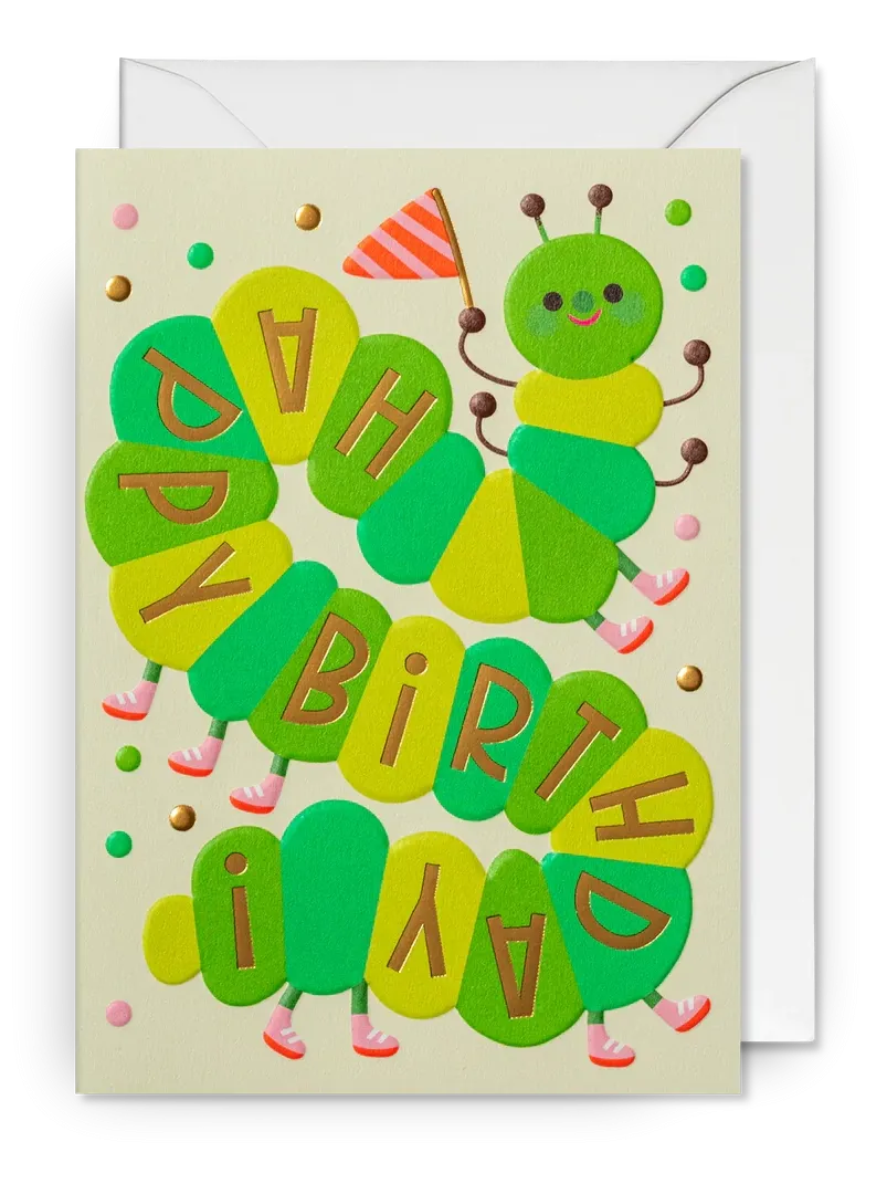 Cheerful Caterpillar Birthday Card