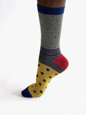 Conall Spot Bamboo Socks - Grey Marle