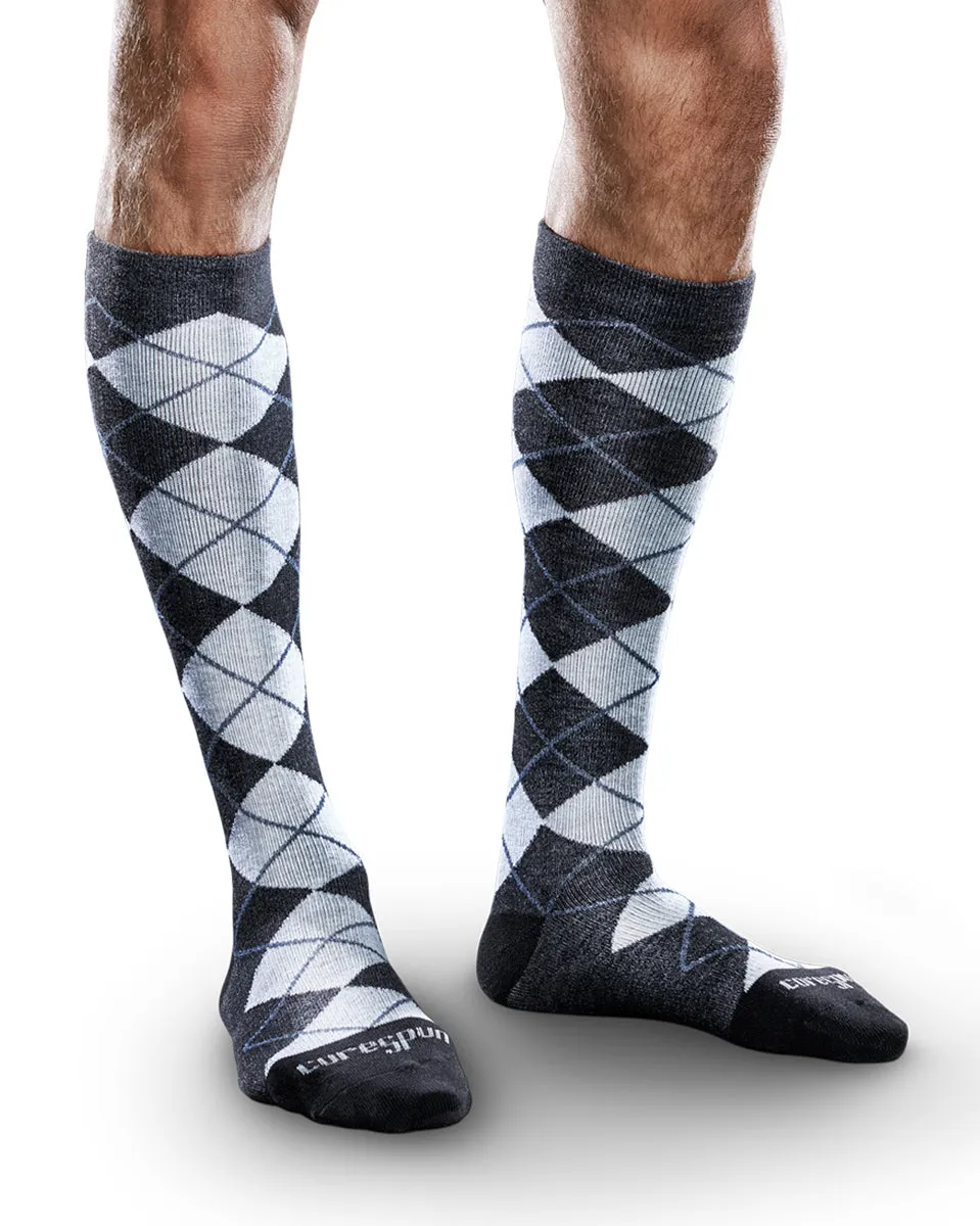 Core-Spun by Therafirm Patterned Argyle Socks for Men & Women 20-30mmHg