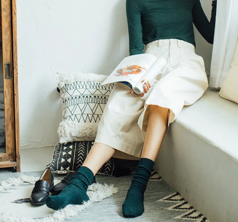 Extended Crew Length | Wool Socks | Dark Green