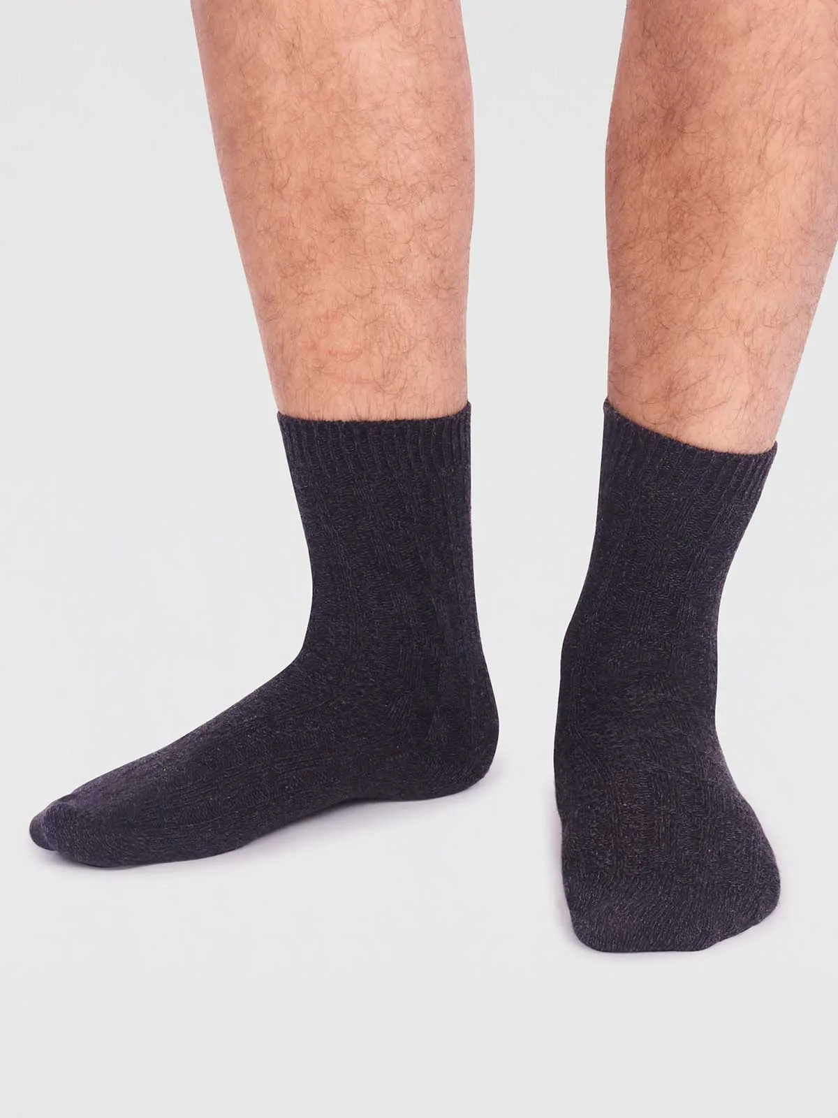 Hendrix Organic Cotton Rib Socks - Black