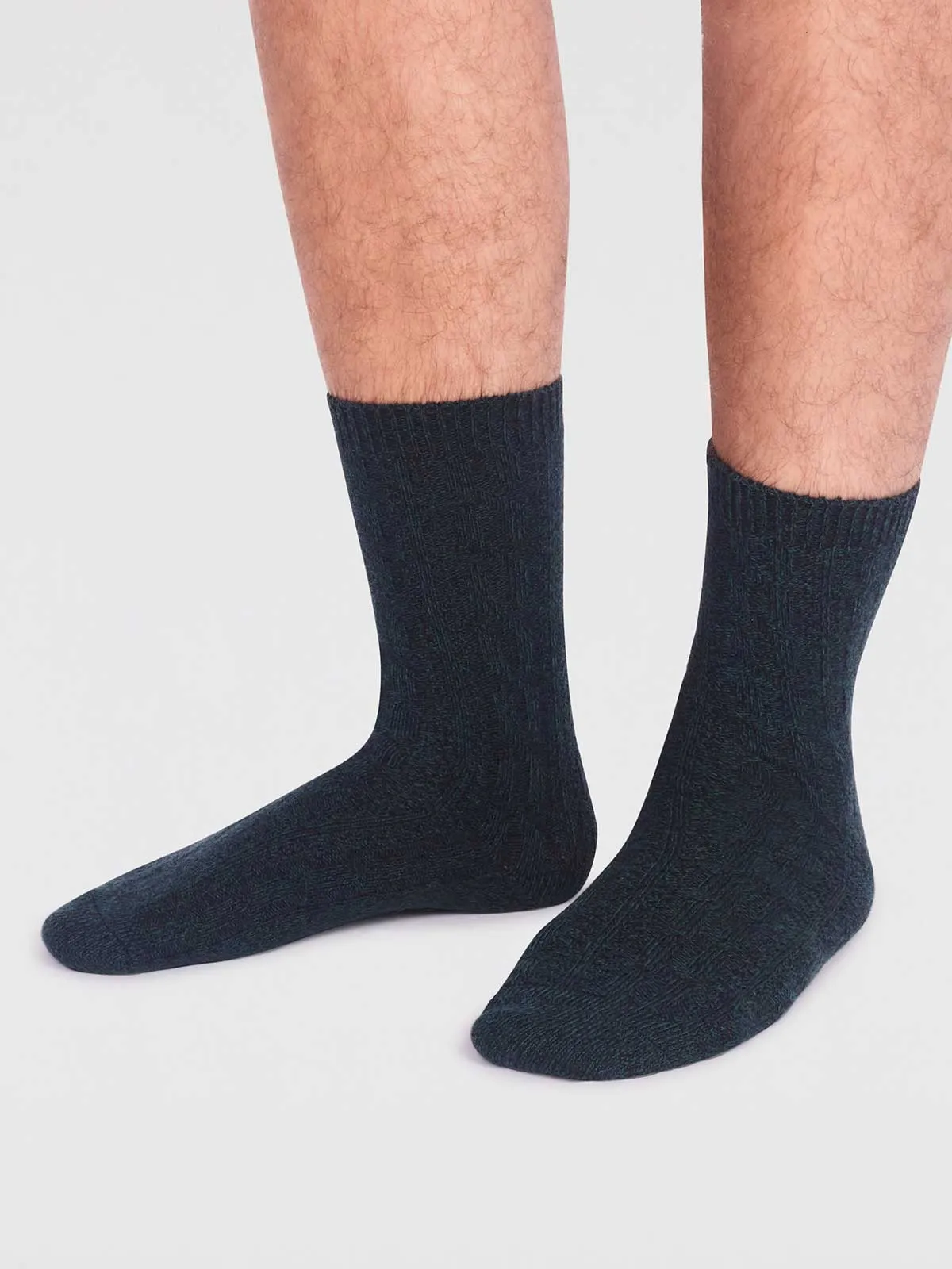 Hendrix Organic Cotton Rib Socks - Forest Green