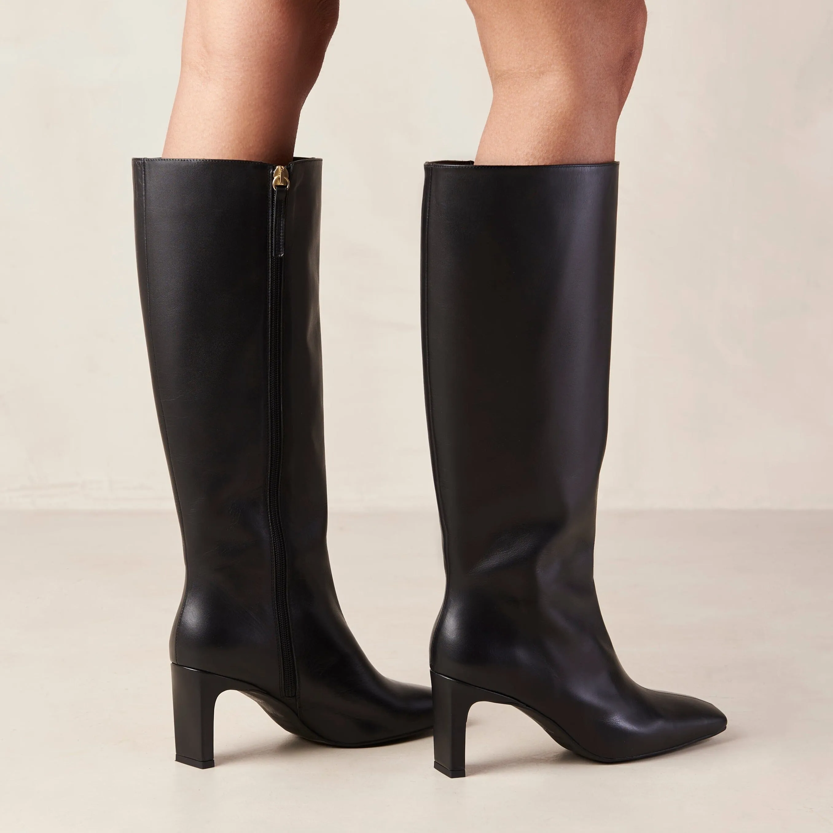 Isobel Black Leather Boots