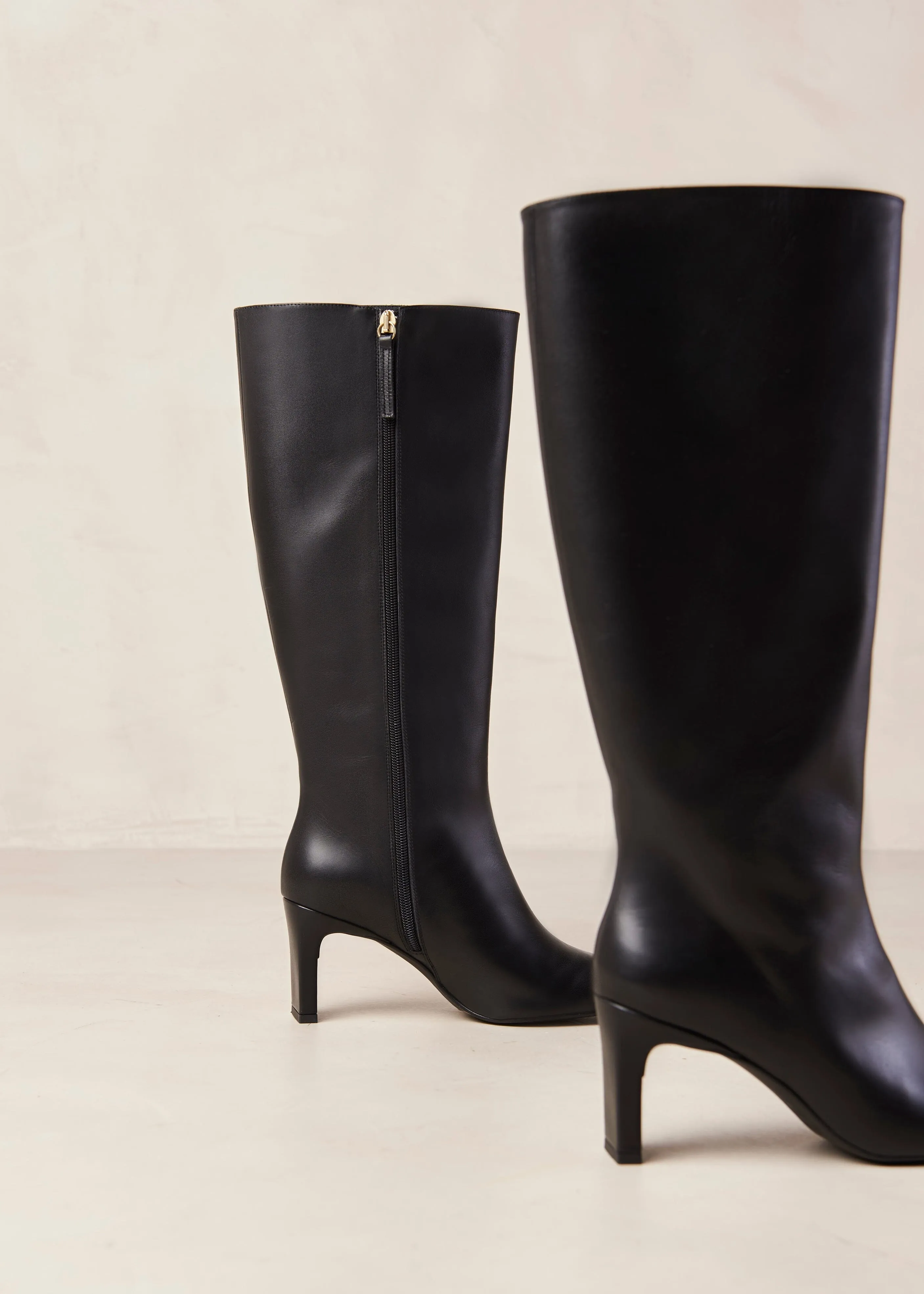 Isobel Black Leather Boots