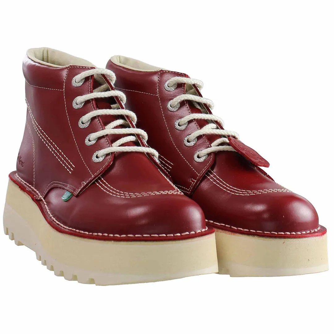 Kickers Hi Stack Platform Mens Red Boots