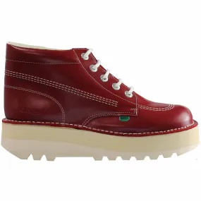 Kickers Hi Stack Platform Mens Red Boots