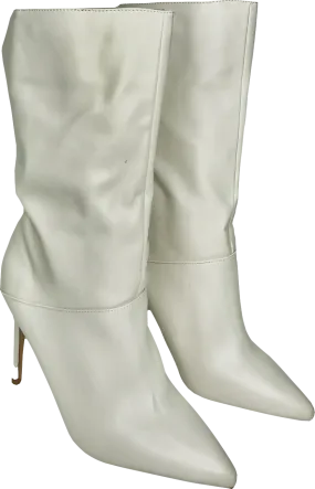 Public Desire White Pointed Toe Stiletto Heeled Boots UK 5 EU 38 👠