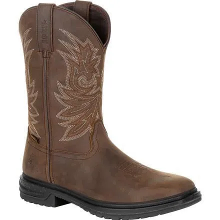 Rocky Men's Worksmart 11" Comp Toe WP Work Boot - Brown - RKW0277