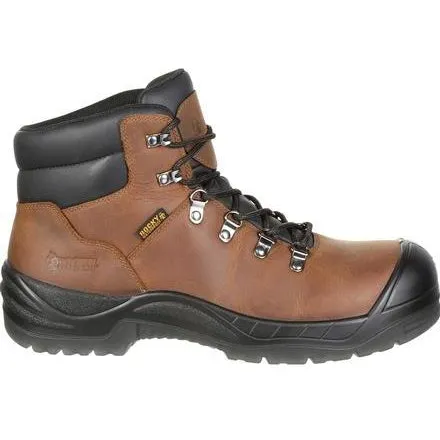 Rocky Men's Worksmart 6" Comp Toe Metguard WP Work Boot Brown RKK0266