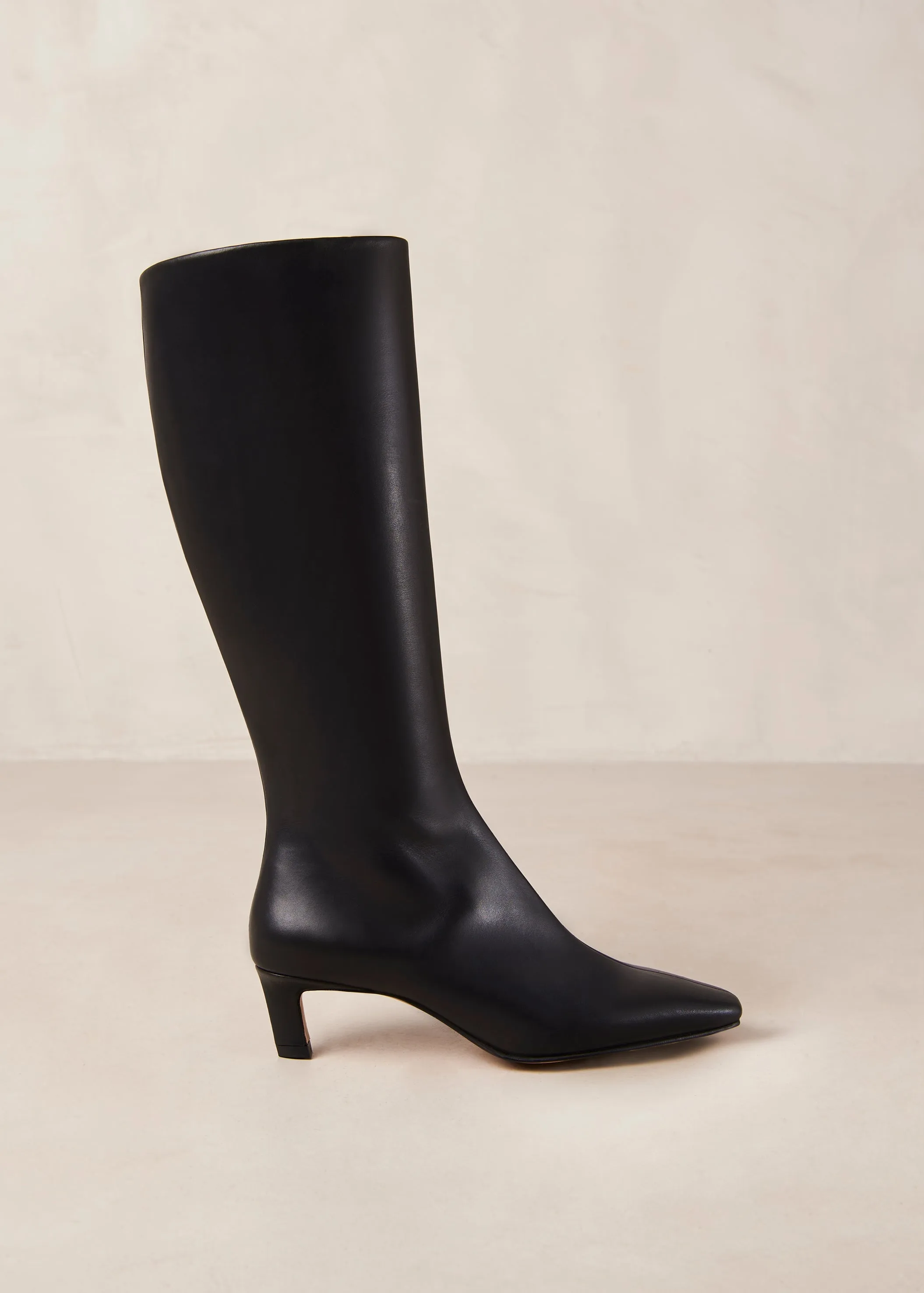 Rory Black Leather Boots