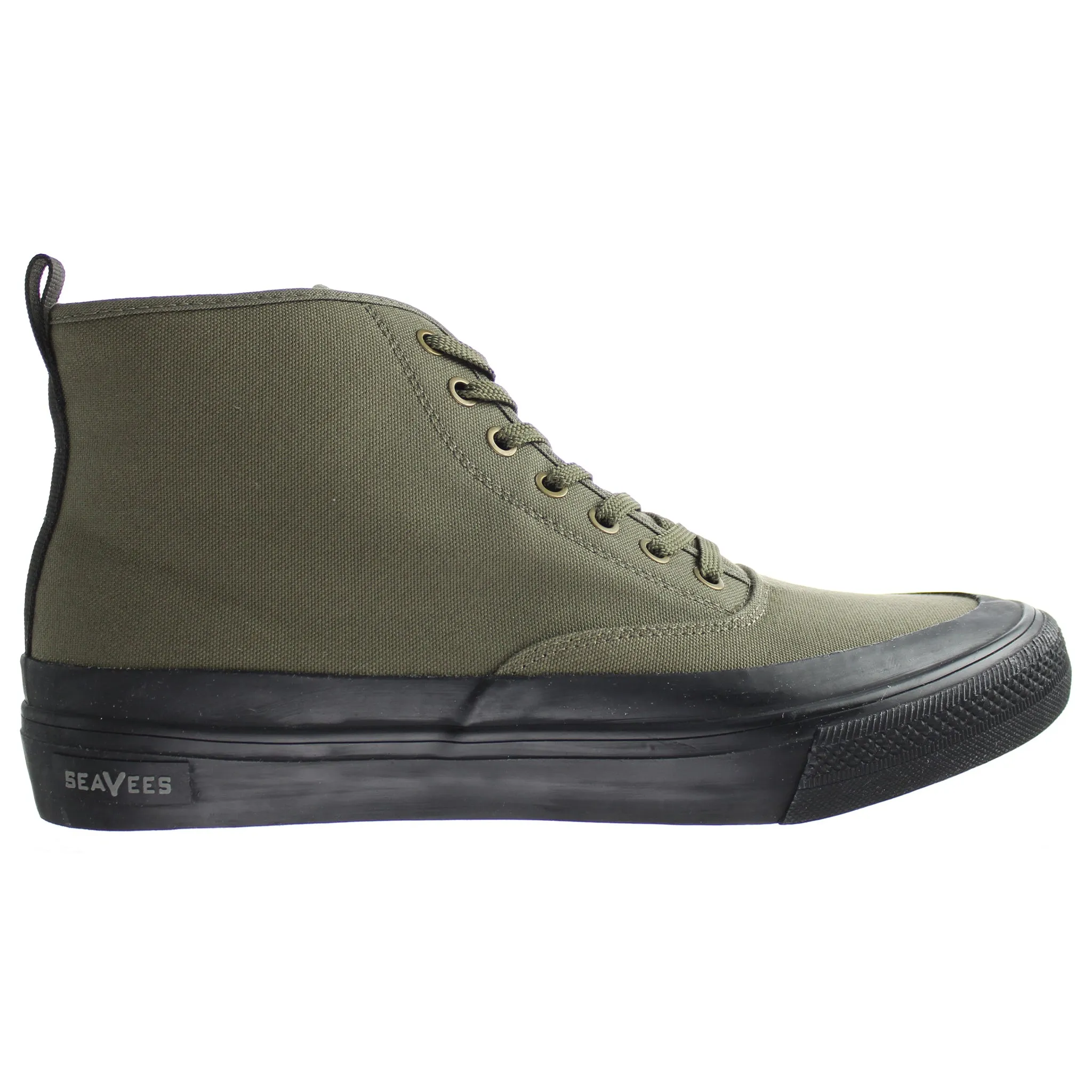 Seavees Mariners Green Ventile Canvas Boot Green Mens Boots