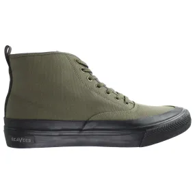 Seavees Mariners Green Ventile Canvas Boot Green Mens Boots