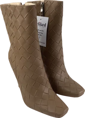 SIMMI Brown Woven Ankle Heeled Boots UK 5 EU 38 👠