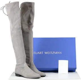 Stuart Weitzman Grey Lowland Suede Over-the-knee Boots UK 4.5 EU 37.5 👠