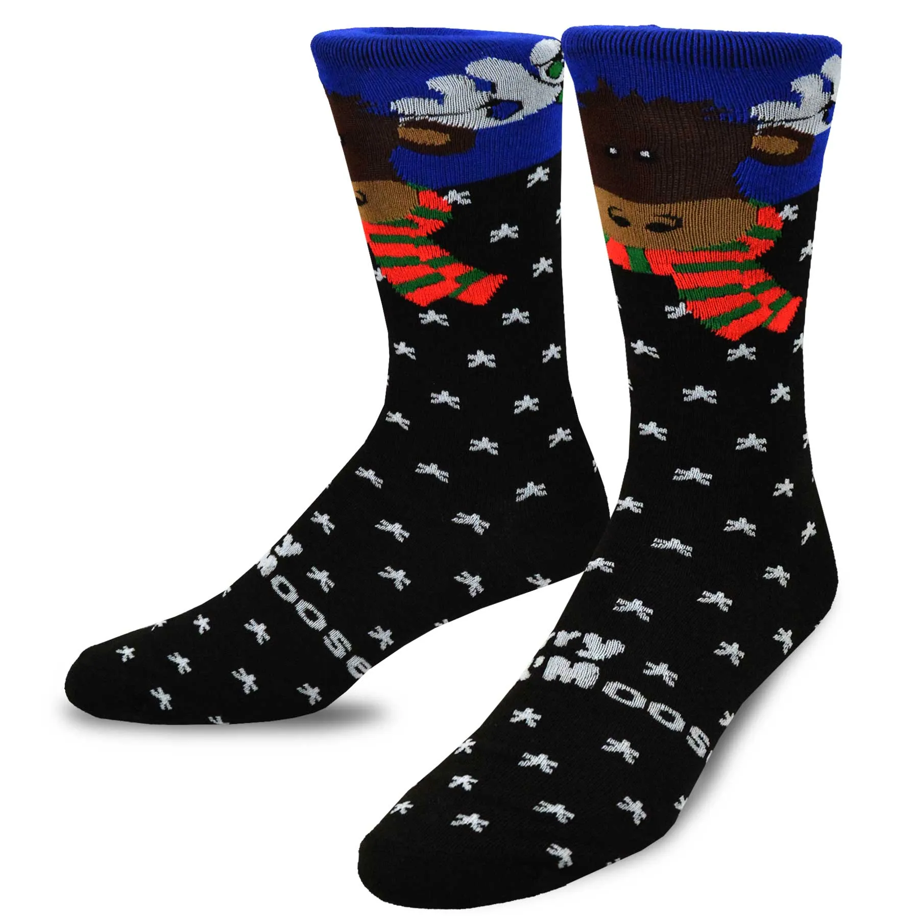 TeeHee Socks Men's Christmas Polyester Crew Assorted 5-Pack (51123)