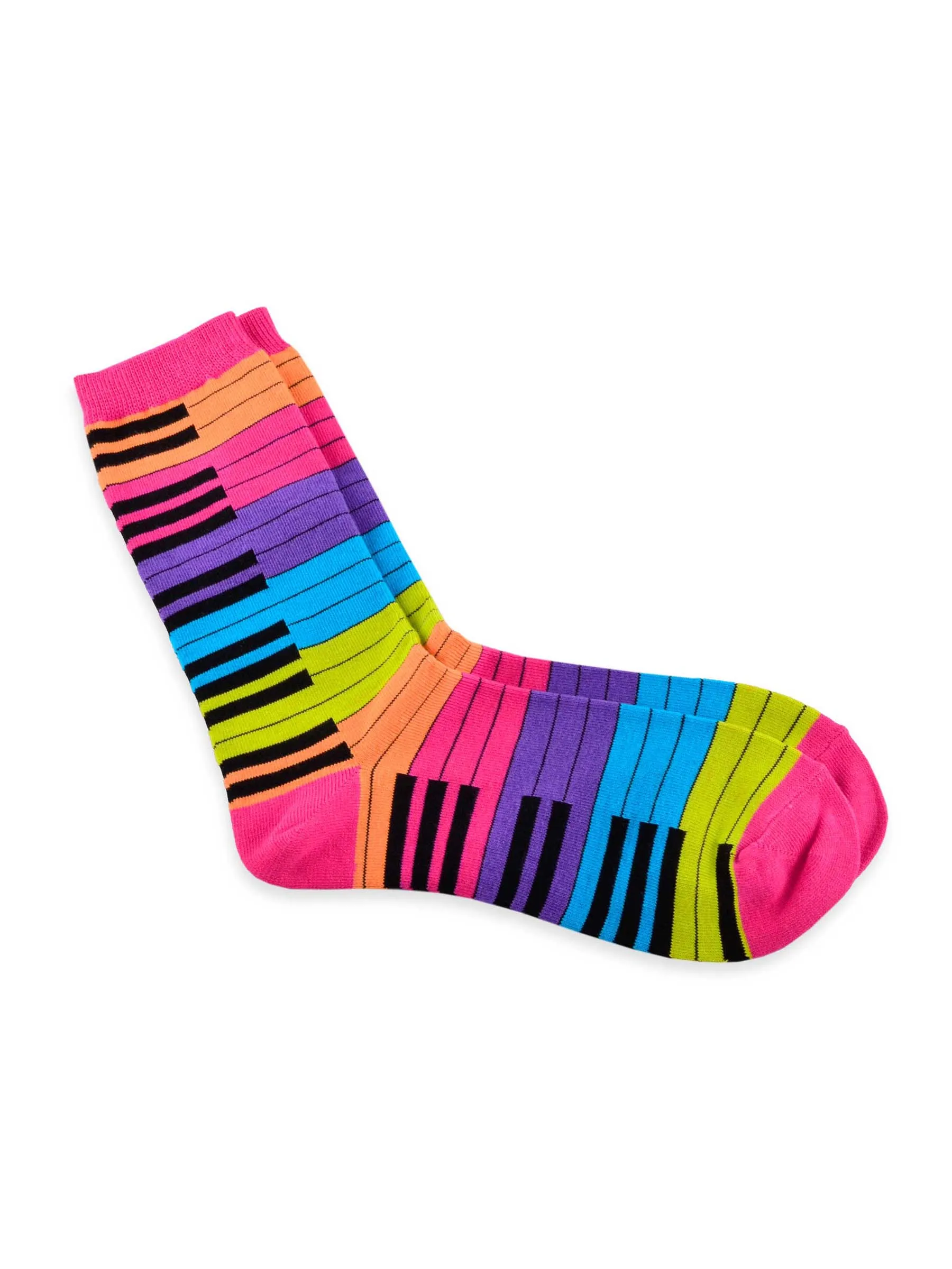 TeeHee Socks Men's Novelty Cotton Crew Piano Key 3-Pack (10934)