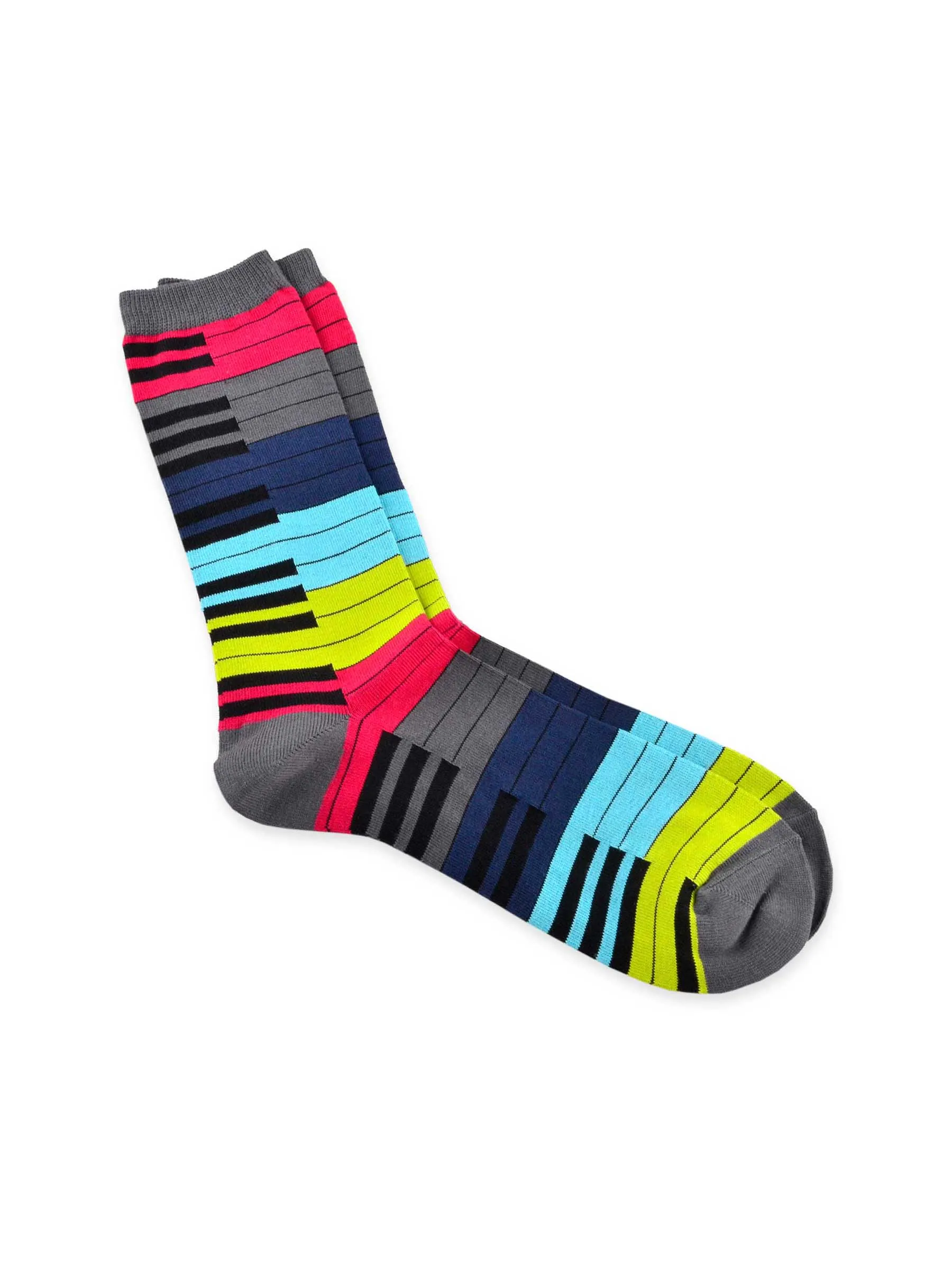 TeeHee Socks Men's Novelty Cotton Crew Piano Key 3-Pack (10934)