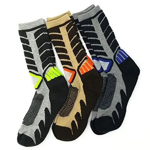 TeeHee Socks Men's Warmer Wool Crew Assorted 3-Pack (R2008)