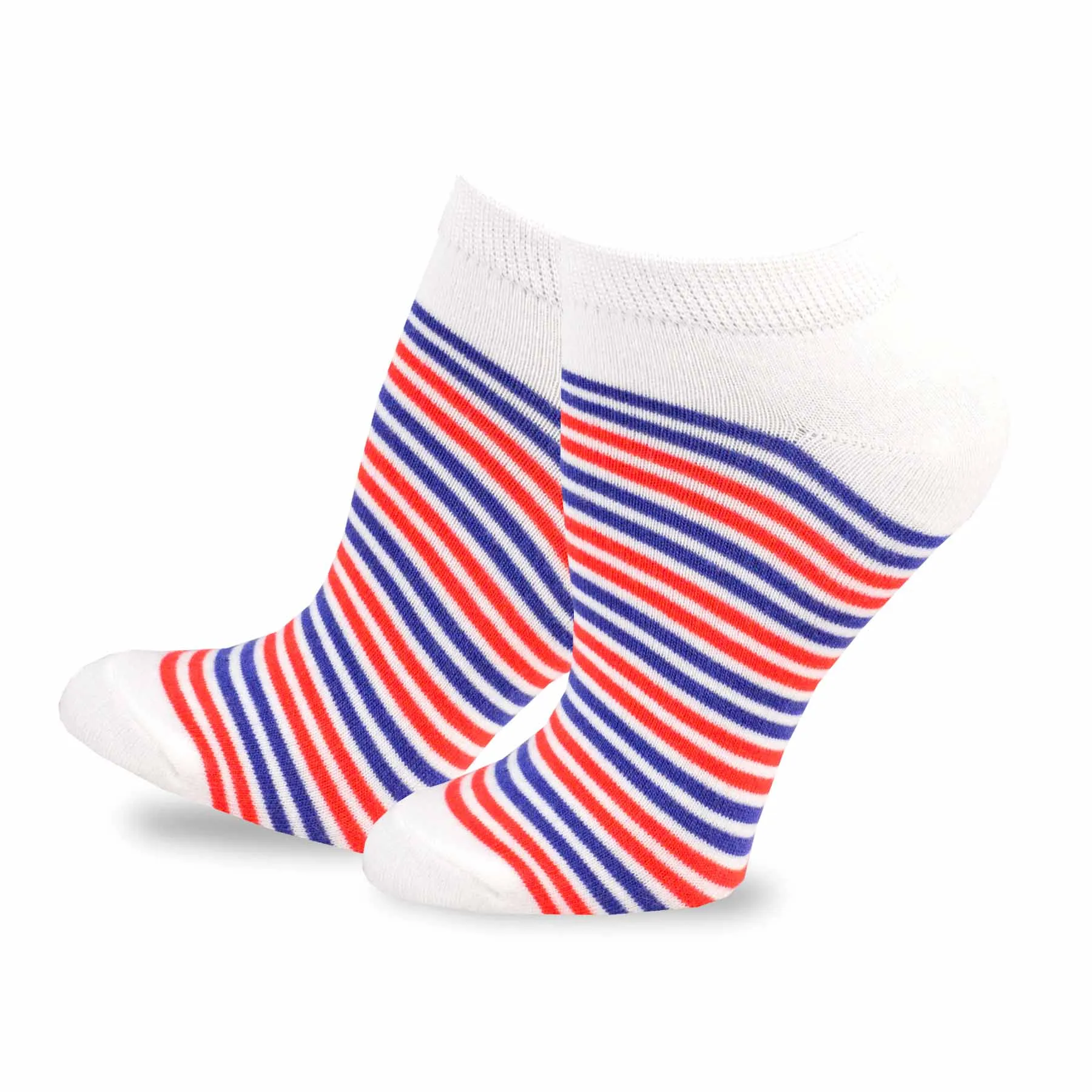 TeeHee Socks Women's 4th of July Cotton No Show Stars, Stripes and Dots 6-Pack (11153)