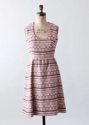 Vintage 1960s Pink and Gold Lamé Stripe Dress